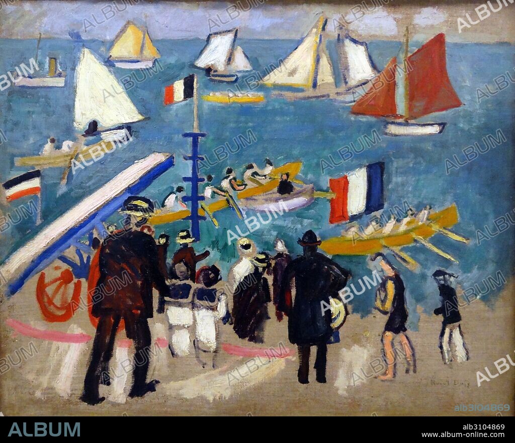Painting titled 'The Regates' by Raoul Dufy (1877-1953) French Fauvist painter. Dated 1908.