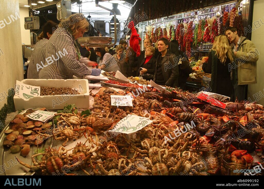 Barcelona; Mercado / Mercat de la Boquería; pescadería (Ciutat Vella).