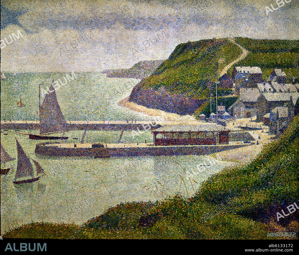 GEORGES SEURAT (1859-1891). Harbour at Port-en-Bessin at High Tide - 1888 - 67x82 cm - oil on canvas.