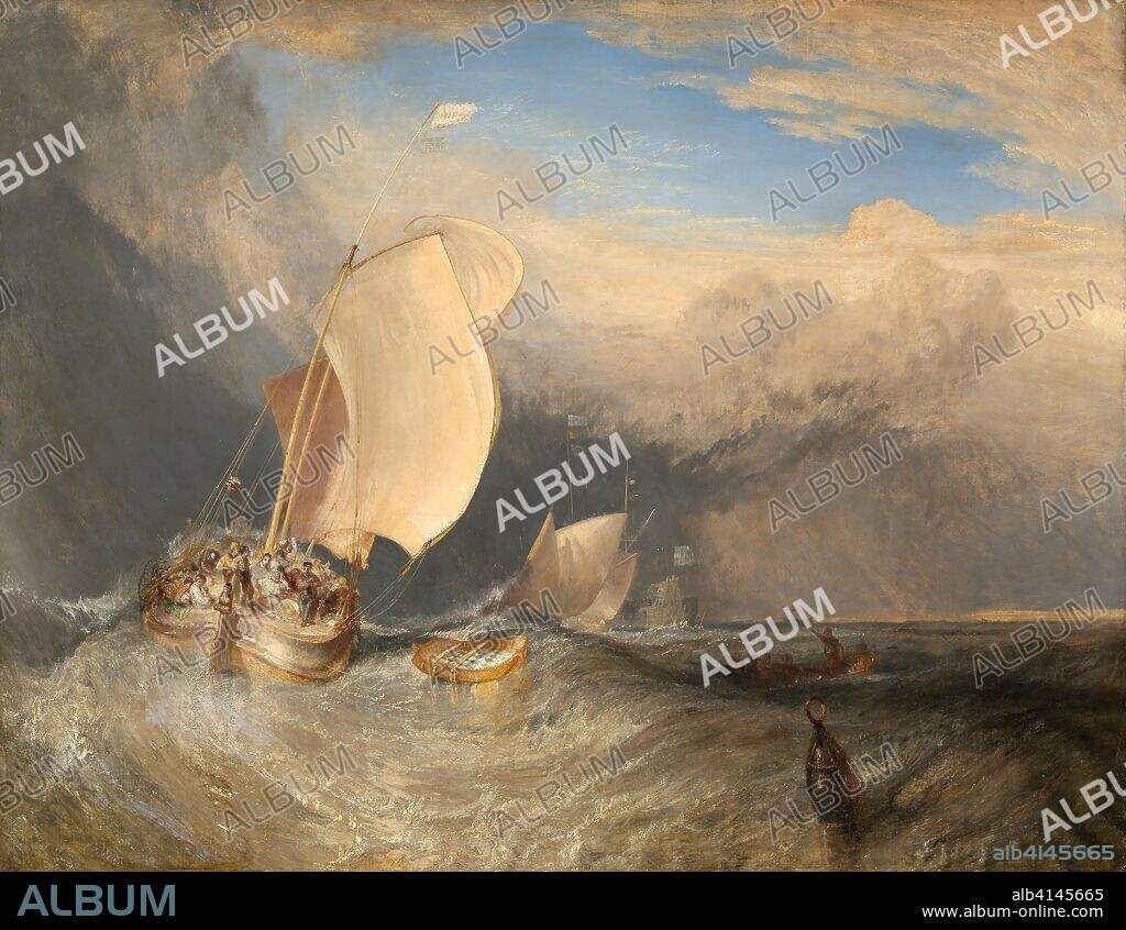 Fishing Boats with Hucksters Bargaining for Fish. Joseph Mallord William Turner; English, 1775-1851. Date: 1832-1842. Dimensions: 68 3/4 × 88 1/2in. (174.5 × 224.9 cm). Oil on canvas. Origin: England.