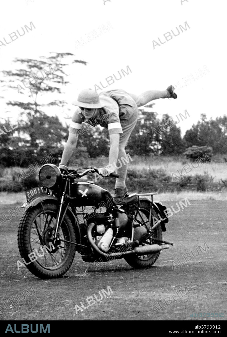 British women dispatch riders. South African girls who went to England to join the "First Aid and Nursing Yeomanry" learn stunt riding to give them balance and confidence in handling their machines. A dispatch is a military messenger, mounted on horse or motorcycle. In the UK 'despatch rider' is the most common term used for a motorcycle courier. Dispatch riders were used by armed forces to deliver urgent orders and messages between headquarters and military units. In WWII, Royal Corps of Signals soldiers carried out the role and the Royal Signals Motorcycle Display Team was formed from their number. They were also used by the Royal Air Force and the Royal Navy, where they maintained contact with land bases and some of the riders were members of the Women's Royal Naval Service. The British military often used Triumph, Norton, BSA, Matchless and Ariel for despatch riders, and although radio communications were much more advanced during WWII than WWI - huge numbers were produced. Photographed by the United States Office of War Information, Overseas Picture Division, 1942.