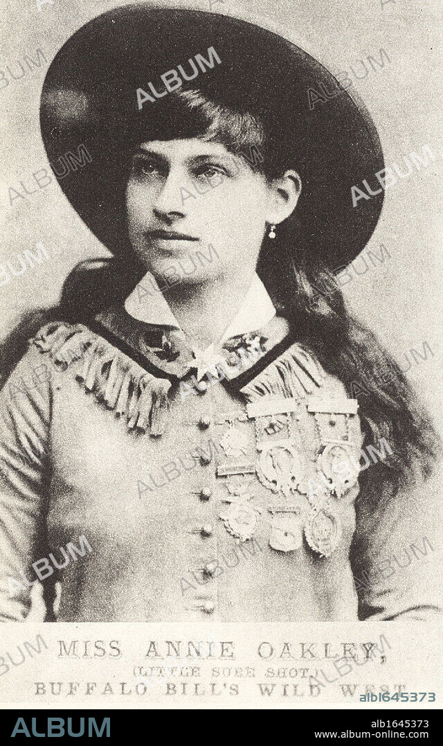 Phoebe Ann Mosey (1860-1926) known as Annie Oakley, Little Sure Shot, American sharpshooter who joined Buffalo Bill's Wild West Show in 1885.