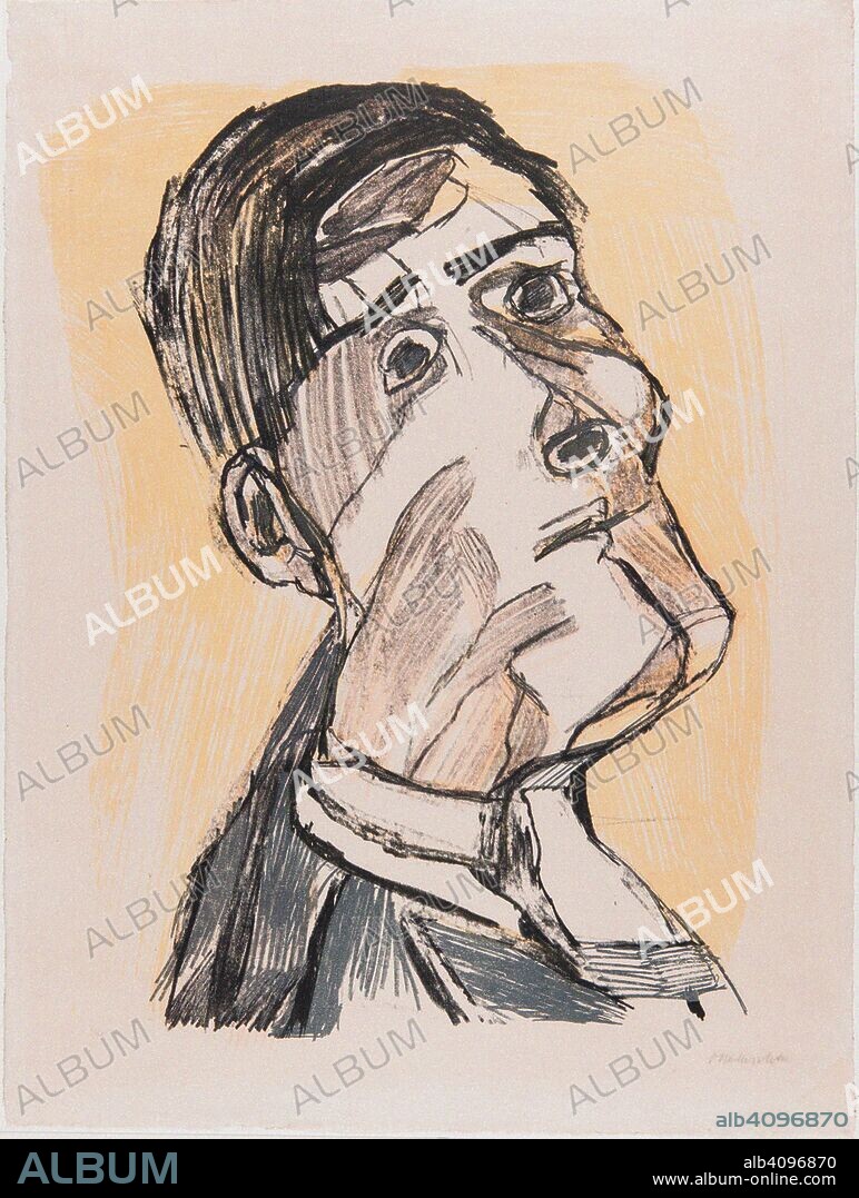 OSKAR KOKOSCHKA. Self-portrait from two sides.