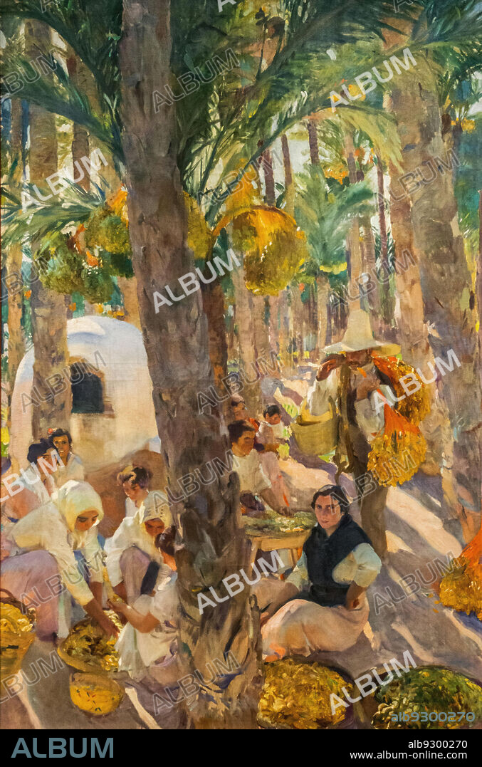 JOAQUIN SOROLLA. Joaquín Sorolla/ Elche. El palmeral, 1918-1919. Series: Visión de España. Óleo sobre lienzo, 351 cm x  321 cm.