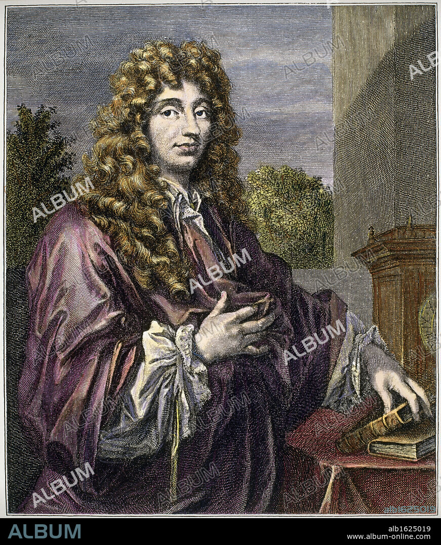 ARTIST UNKNOWN. Christian Huygens (1629-1695)  Dutch Mathematician, Physicist, Astronomer    Stock Montage, Inc.