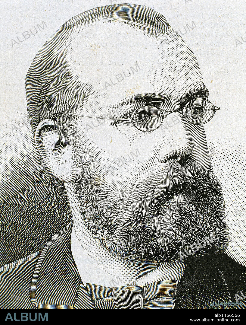 Robert Koch (1843-1910). German physician. Engraving.
