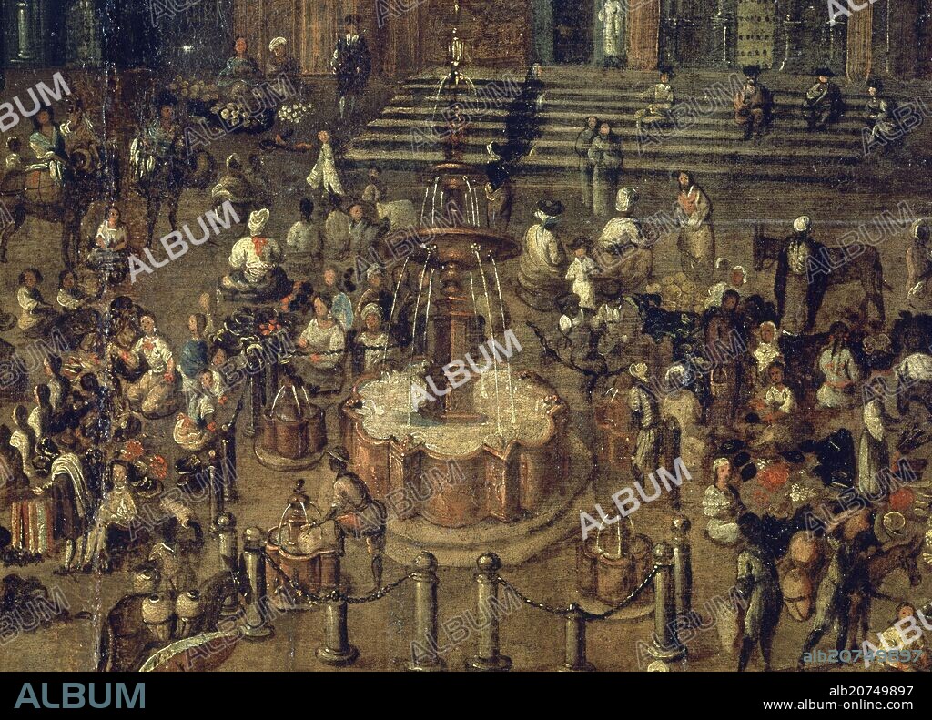 PLAZA MAYOR LIMA (PERU) - 1680 - FUENTE Y MERCADO.