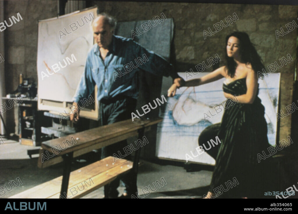 EMMANUELLE BEART and MICHEL PICCOLI in THE BEAUTIFUL TROUBLEMAKER, 1991 (LA BELLE NOISEUSE), directed by JACQUES RIVETTE.
