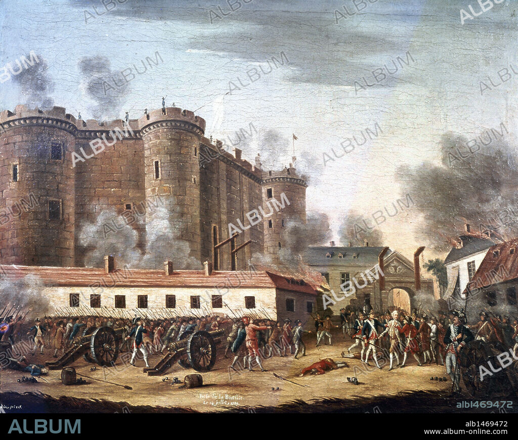 REVOLUCION FRANCESA. TOMA DE LA BASTILLA el 14 de julio de 1789. Oleo del s. XVIII. Museo Carnavalet. París. Francia.