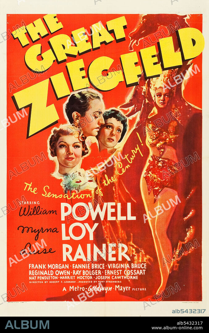 Poster of THE GREAT ZIEGFELD, 1936, directed by ROBERT Z. LEONARD. Copyright M.G.M.