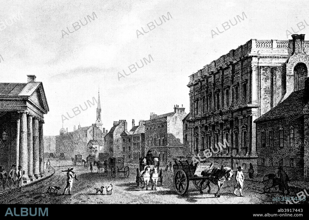Whitehall, 18th century, (c1902-1905). A view of the Banqueting Hall, looking towards Charing Cross. Illustration from Parliament Past and Present by Arnold Wright and Philip Smith, (London, c1905).