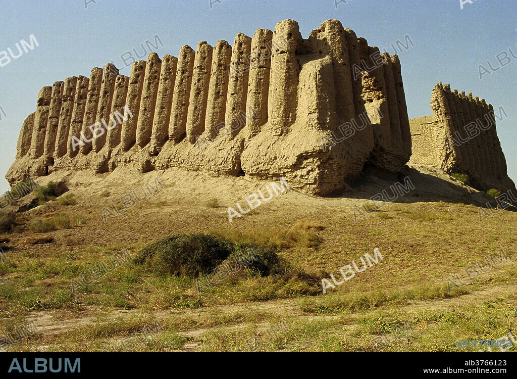 Ancient Fortress Castle of Great Kyz-kala at Merv listed by UNESCO as a World Heritage Site on the Silk Road in Central Asia.