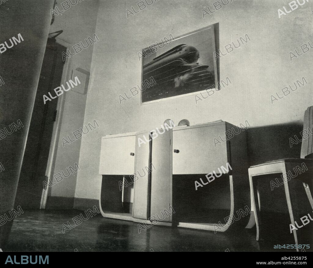 'View in New York pent-house home of Raymond Loewy, designed by himself - Entrance lobby', 1937. From "Decorative Art 1937 - Thirty-Second Annual Issue of the Studio Year Book", edited by C.G. Holme. [The Studio Limited, London & New York, 1937].