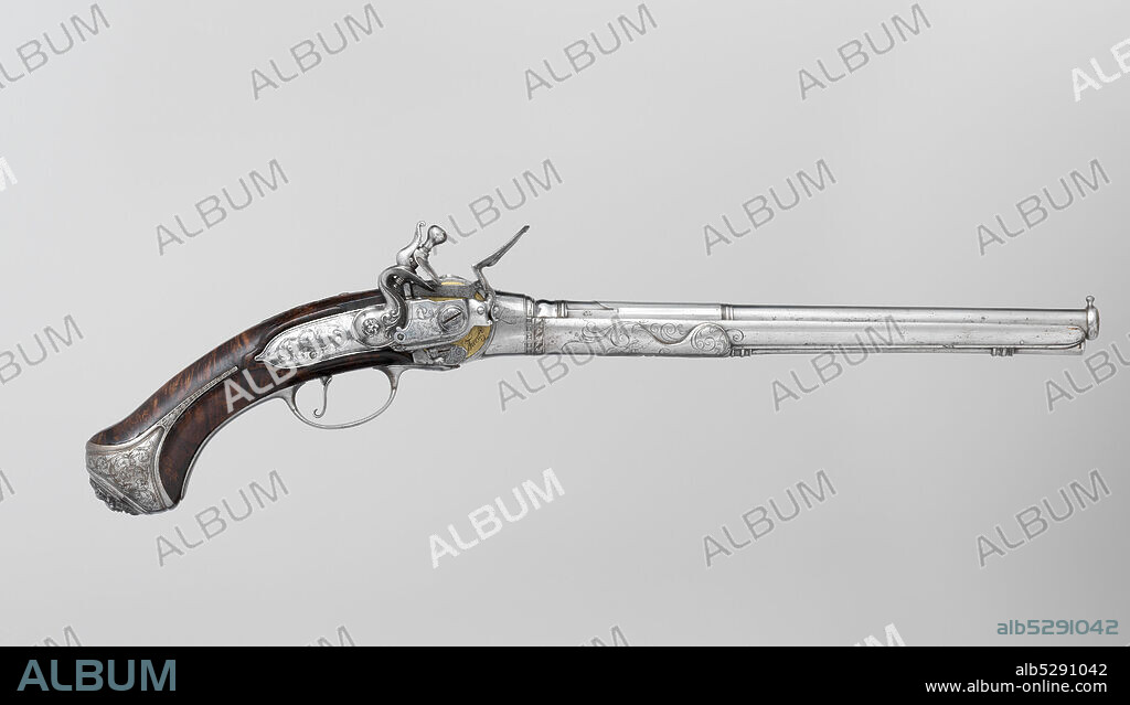 MICHELE LORENZONI. Repeating Flintlock Pistol, Italian, Florence, ca. 1690-1700.