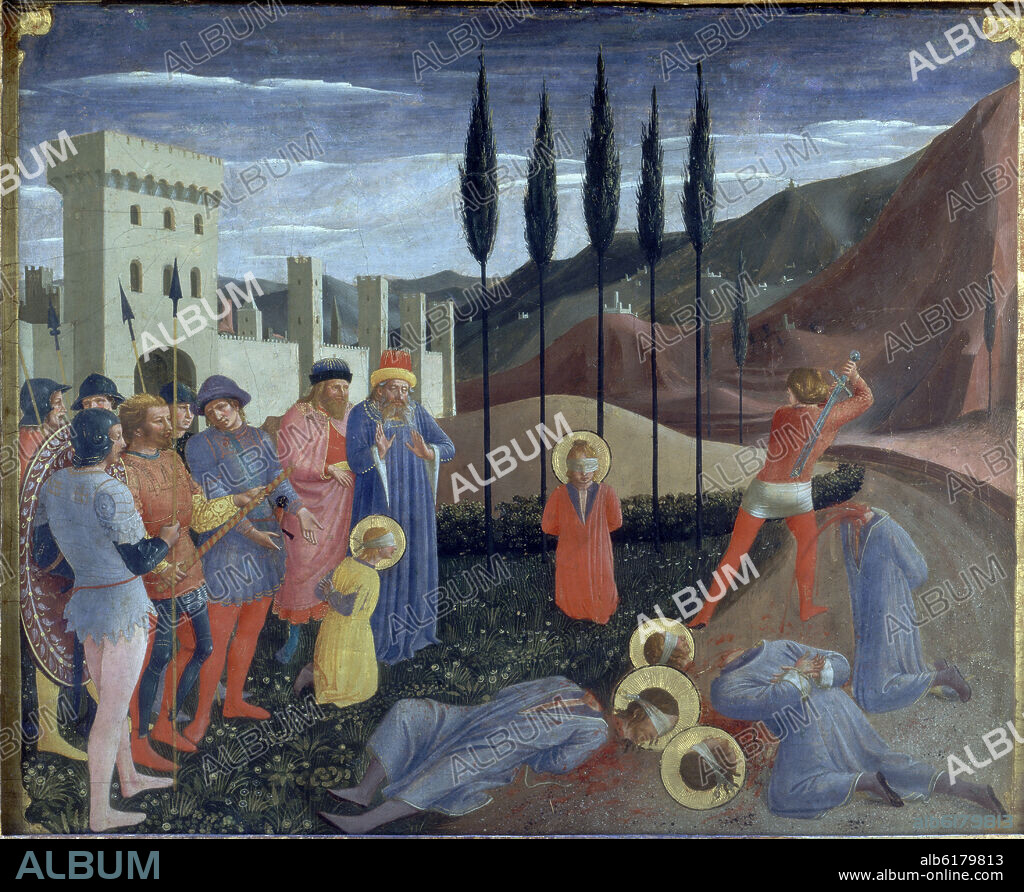 GUIDO DI PIETRO (1400/1455) FRA ANGELICO O FRAY AN. MARTIRIO DE SAN COSME Y SAN DAMIAN- 1438-1440- 37,3x46,1- PREDELA DEL RETABLO DE S MARCOS.