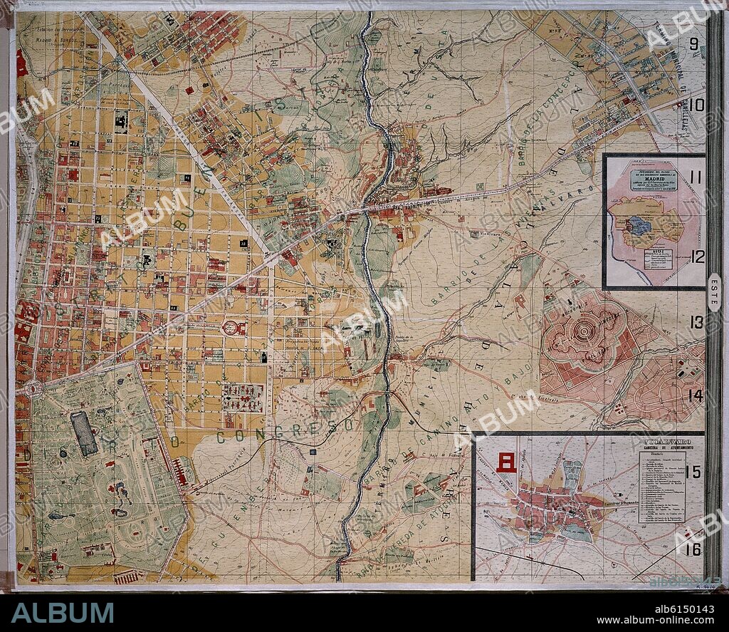 FACUNDO CAÑADA LOPEZ (1849-1913). PLANO DE MADRID-BARRIO DE SALAMANCA - BUENAVISTA-LA CONCEPCION-VENTAS-CONGRESO Y ENSANCHES DE 1868-CARTOGRAFIA-1900.