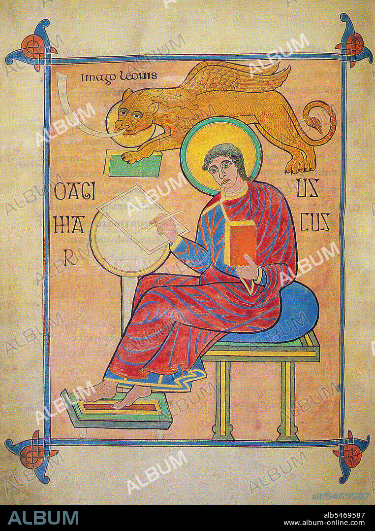 The Lindisfarne Gospels is an illuminated manuscript gospel book produced around the year 700 CE in a monastery on Lindisfarne Island, off the coast of Northumberland. It is now on display in the British Library in London. The manuscript is one of the finest works in the unique style of Hiberno-Saxon or Insular art, combining Mediterranean, Anglo-Saxon and Celtic elements. The Lindisfarne Gospels are presumed to be the work of a monk named Eadfrith, who became Bishop of Lindisfarne in 698 and died in 721. Current scholarship indicates a date around 715, and it is believed they were produced in honour of St. Cuthbert. However, it is also possible that Eadfrith produced them prior to 698, in order to commemorate the elevation of Cuthbert's relics in that year, which is also thought to have been the occasion for which the St Cuthbert Gospel was produced. The Gospels are richly illustrated in the insular style, and were originally encased in a fine leather binding covered with jewels and metals made by Billfrith the Anchorite in the 8th century. During the Viking raids on Lindisfarne, however, this cover was lost, and a replacement was made in 1852. The text is written in insular script. In the 10th century an Old English translation of the Gospels was made: a word-for-word gloss inserted between the lines of the Latin text by Aldred, Provost of Chester-le-Street. This is the oldest extant translation of the Gospels into the English language. The Gospels may have been taken from Durham Cathedral during the Dissolution of the Monasteries, ordered by Henry VIII, and were acquired in the early 17th century by Sir Robert Cotton from Thomas Walker, Clerk of the Parliaments. Cotton's library came to the British Museum in the 18th century, and from there to the British Library in London when this was separated from the British Museum.