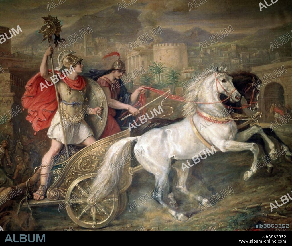 AQUILES , HEROE GRIEGO. " AQUILES Y HECTOR EN TROYA ". OLEO DE J . SCHNITZ. MUSEO BELLAS ARTES DE SAN FERNANDO . MADRID. SFGP / © KORPA.