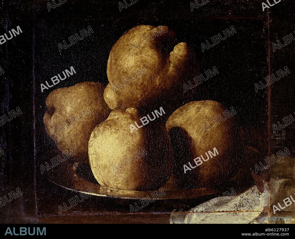 FRANCISCO DE ZURBARAN. 'Bodegón de membrillos', 1633-1644, Óleo sobre lienzo, 35 x 40,5 cm.