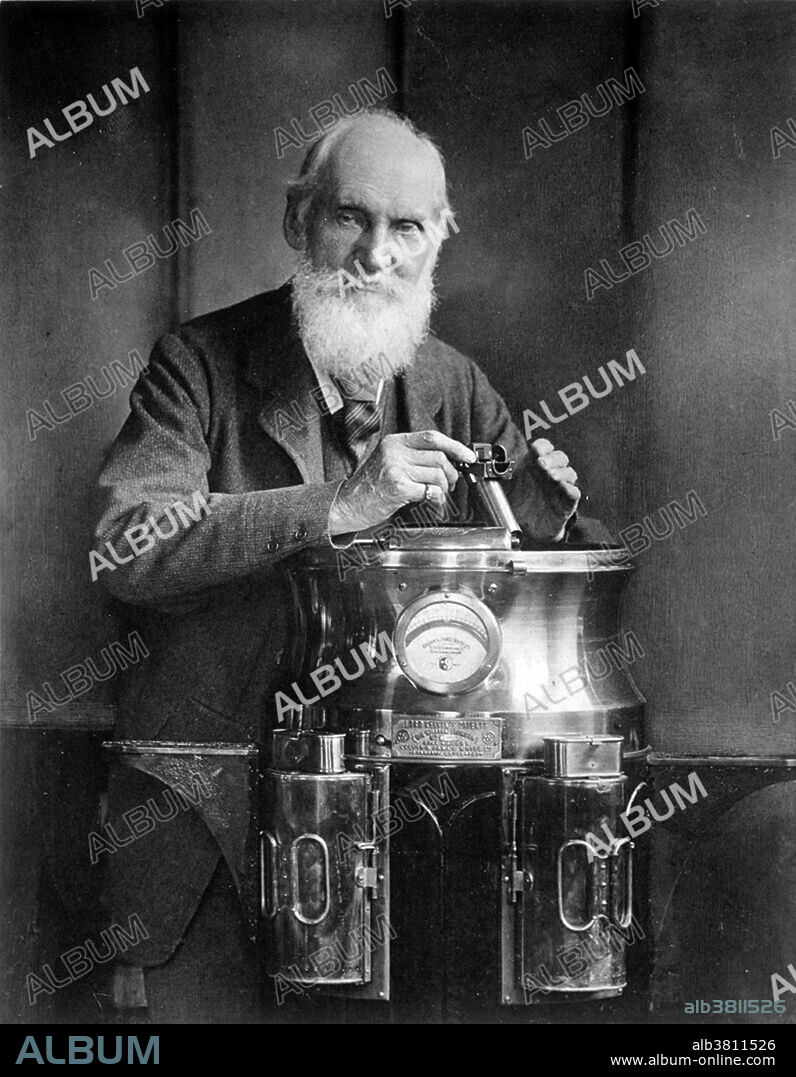 William Thomson, Lord Kelvin (June 26, 1824 - December 17, 1907) was a mathematical physicist and engineer. He did important work in the mathematical analysis of electricity and formulation of the first and second laws of thermodynamics, and did much to unify the emerging discipline of modern physics. He is widely known for realizing that there was a lower limit to temperature, absolute zero; absolute temperatures are stated in units of kelvin in his honor. He invented several instruments to improve navigation and safety. One notable example was a mariner's compass more accurate than any other in existence. Despite offers of elevated posts from several world renowned universities he refused to leave Glasgow, remaining Professor of Natural Philosophy for over 50 year. In the winter of 1860-1861 Kelvin slipped on ice and fractured his leg, causing him to limp thereafter. He died in 1907 at the age of 83. He was buried at Westminster Abbey near the final resting place of Isaac Newton.