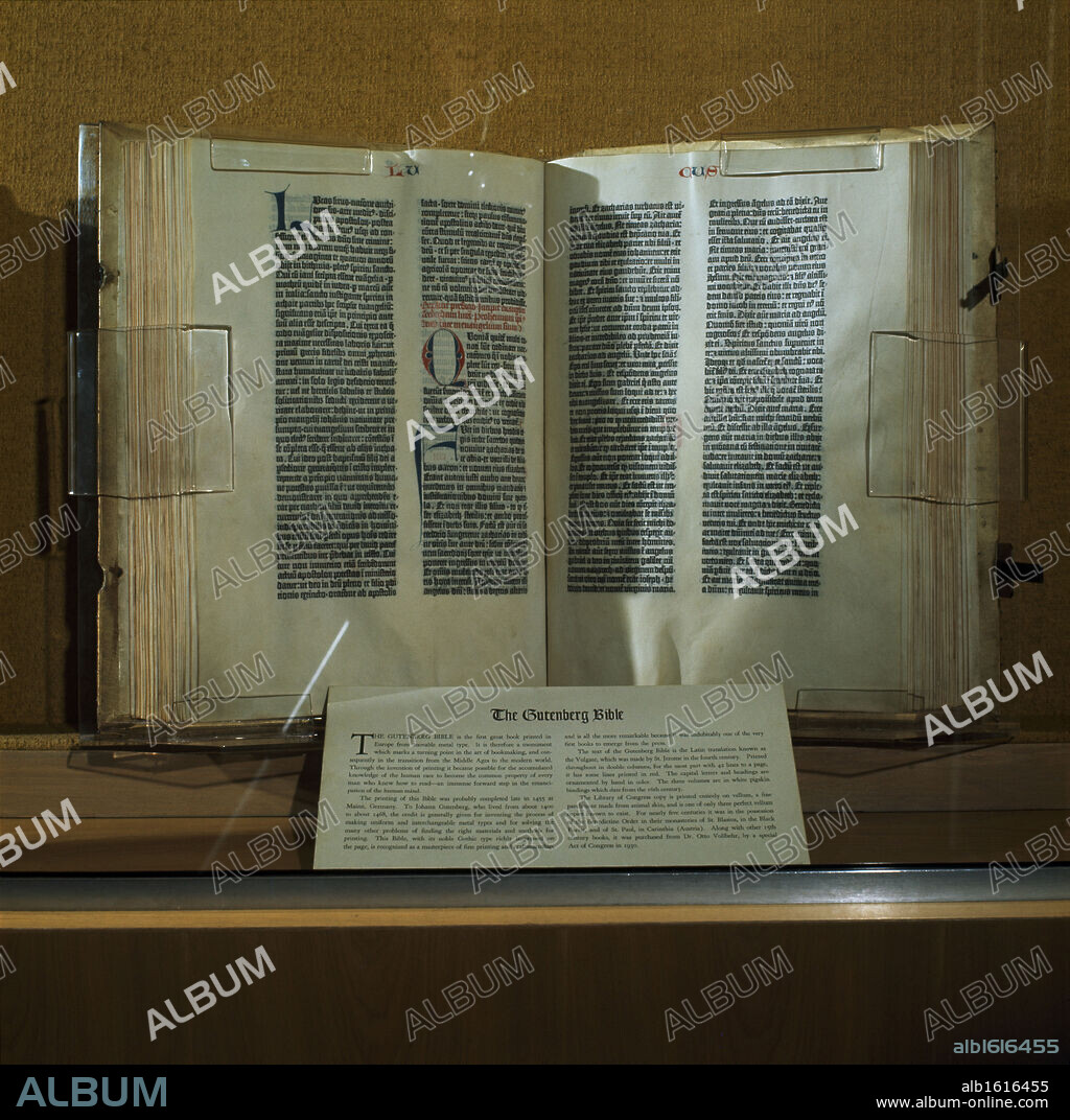 The Gutenberg Bible  1456  Manuscript  Library of Congress, Washington D.C., USA.