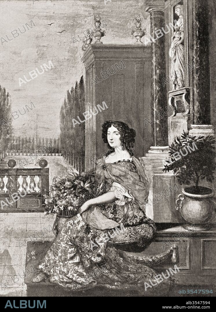 Françoise Athénaïs de Rochechouart de Mortemart, Marquise of Montespan, 1640 – 1707, aka Madame de Montespan. Official mistress of King Louis XIV of France. After the painting by Chatillon. From The Connoisseur Illustrated, publushed 1916.