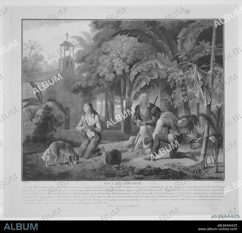 Paul et Virginie. Artist: Jean Frédéric Schall (French, Strasbourg 1752-1825 Paris). Dimensions: 16 x 18 in.  (40.6 x 45.7 cm). Printer: Printed by Blin le Jeune. Series/Portfolio: Series of 6 plates. Date: ca. 1791-92.