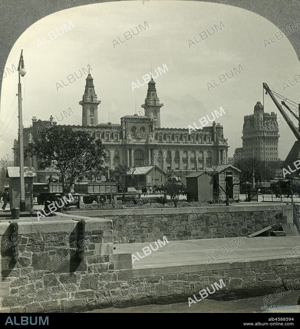 'The Customs Bldg. and Magnificent Y.M.C.A., Buenos Aires, Argentina', c1930s. Buenos Aires Customs House, a French Neoclassical government building in the Montserrat district of Buenos Aires, reflected the importance of customs duties to the national treasury. From "Tour of the World". [Keystone View Company, Meadville, Pa., New York, Chicago, London].