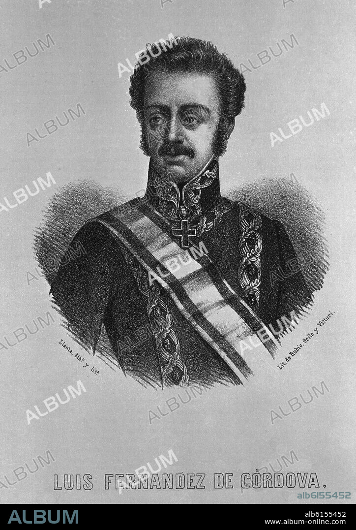 SANTIAGO LLANTA Y GUERIN-LITOGRAFO-. LUIS FERNANDEZ DE CORDOBA.