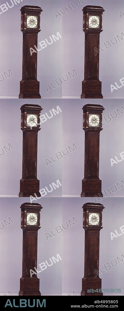 Clockmaker: George Graham, Longcase clock, British, London, Clockmaker: George Graham (British, 16731751), ca. 1720, British, London, Walnut, Overall: 79 1/2 × 18 1/2 × 9 1/2 in. (201.9 × 47 × 24.1 cm), Horology.