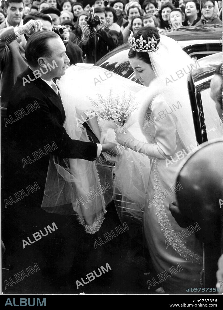 January 19, 1962. Margarita Gómez Acebo about to marry Simeon II of Bulgaria.