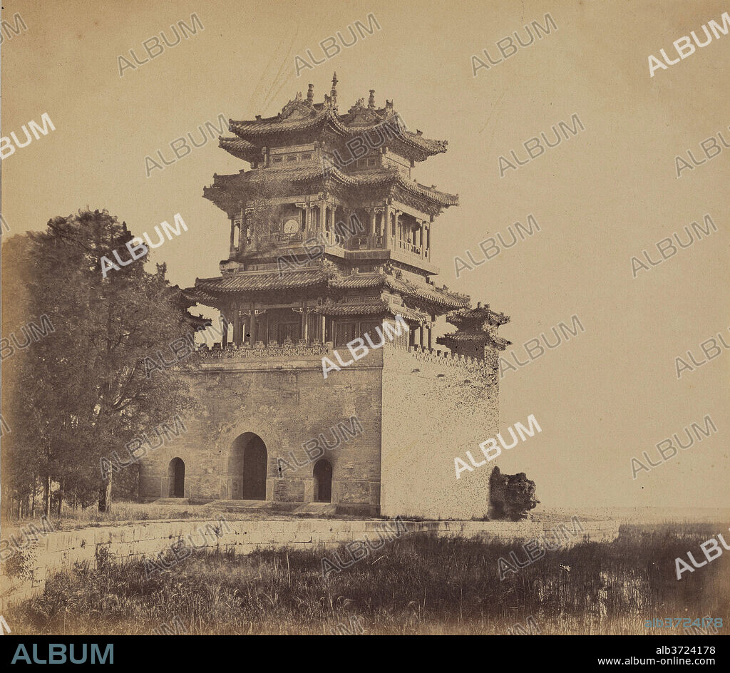 FELICE BEATO. Imperial Summer Palace Yuen Min Yuen, Pekin, Before the Burning, October 18, 1860. Dated: 1860. Dimensions: image: 24 × 27.2 cm (9 7/16 × 10 11/16 in.)  mount: 24.8 × 29.5 cm (9 3/4 × 11 5/8 in.). Medium: albumen print.