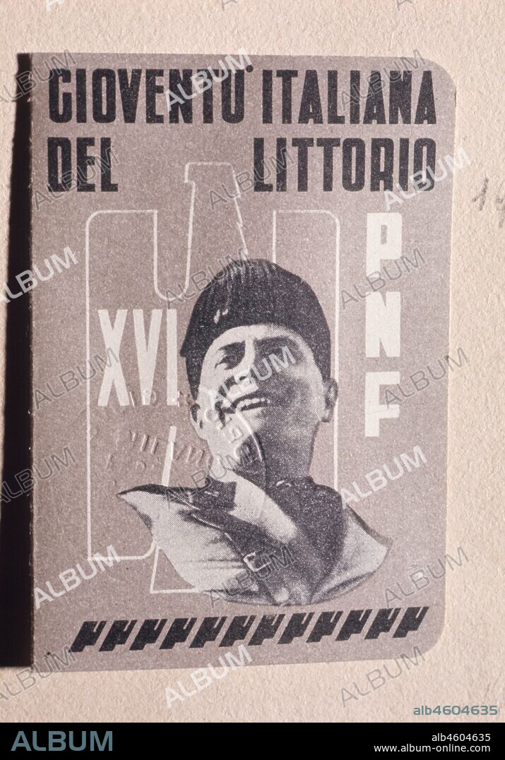 Gioventu' Italiana Del Littorio. G.i.l. Card. 1940.