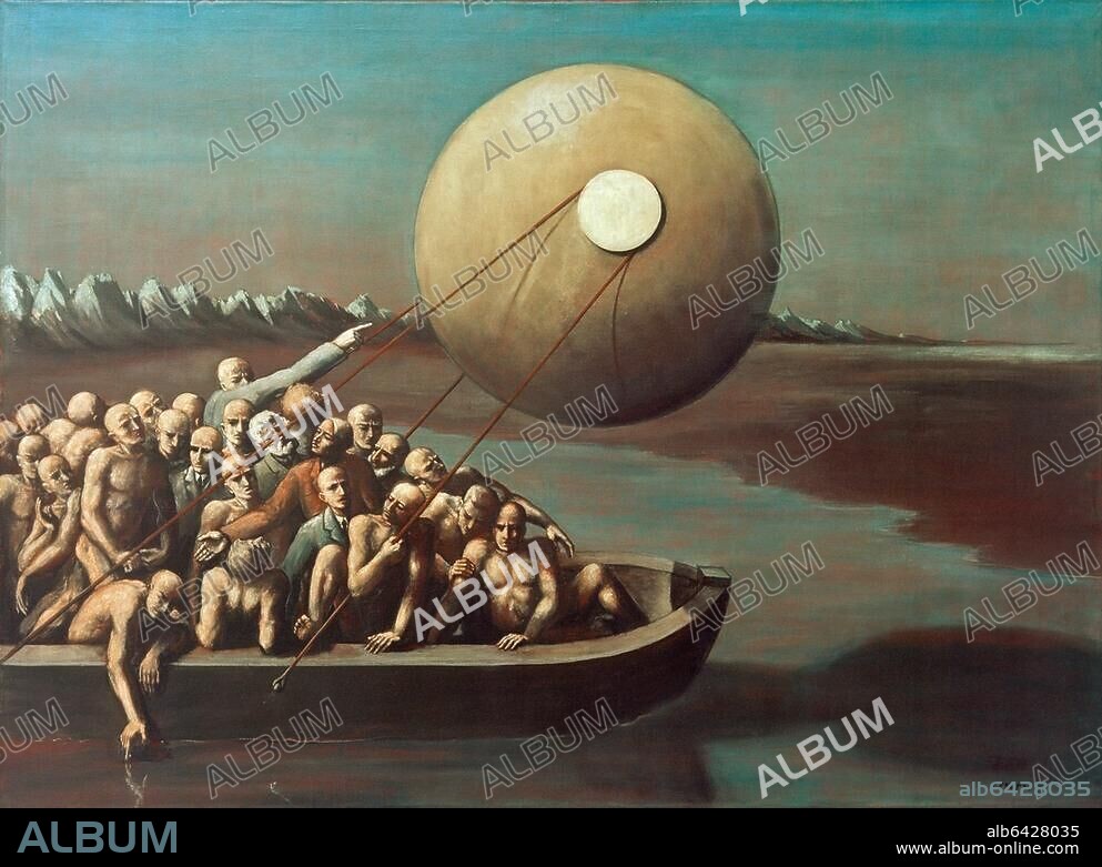 EDGAR ENDE. Ende, Edgar 1901-1965. "Die Barke", 1933. Öl auf Leinwand, 110 x 150 cm. Sammlung Ludwig,.