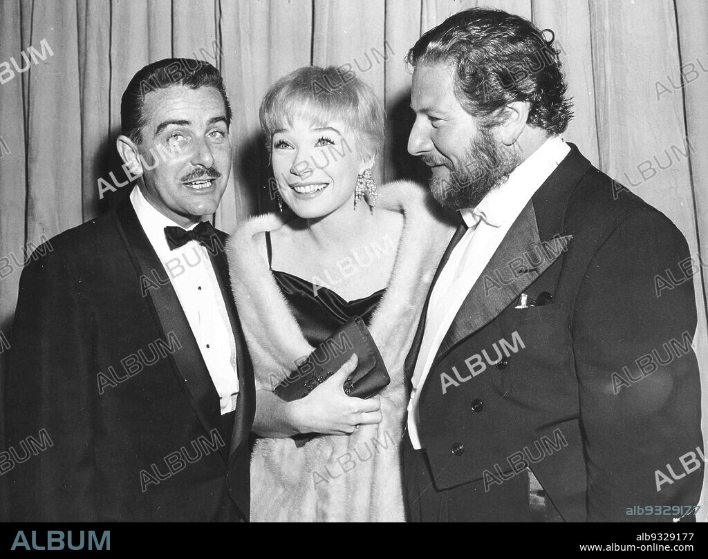 Peter Ustinov and Shirley Maclaine, 60s.