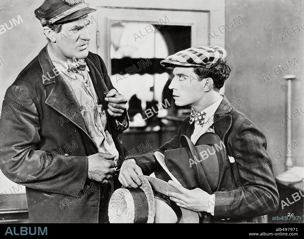 BUSTER KEATON and ERNEST TORRENCE in STEAMBOAT BILL JR., 1928, directed by CHARLES REISNER. Copyright UNITED ARTISTS.