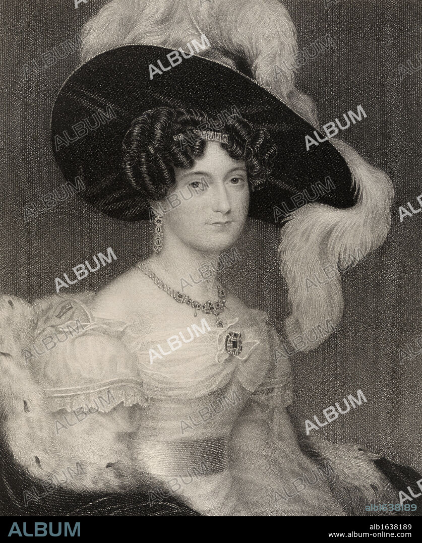 Victoria Maria Louisa Duchess of Kent and Strathearn 1786 to 1861 Mother of Queen Victoria Engraved by J Cochran after H Collen From the book National Portrait Gallery volume IV published c 1835.