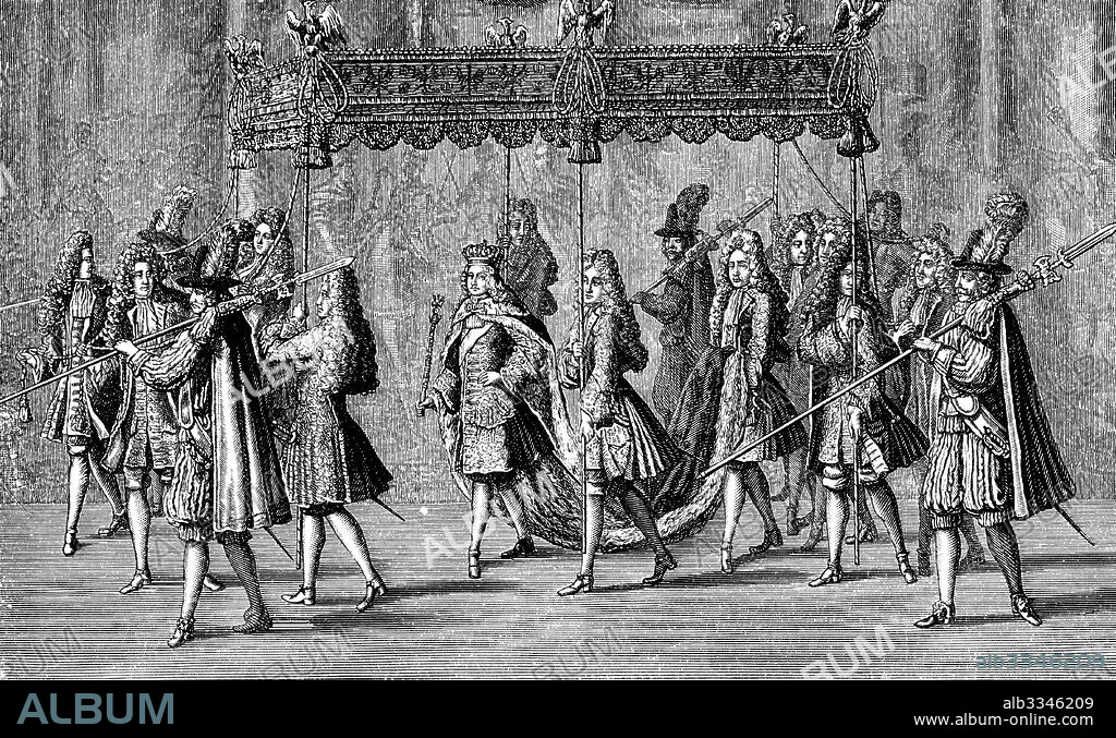 JOHANN GEORG WOLFGANG. Crowning ceremony of Frederick I of Prussia on Januar 18, 1701  (From the Prussian Crowning History 1712).