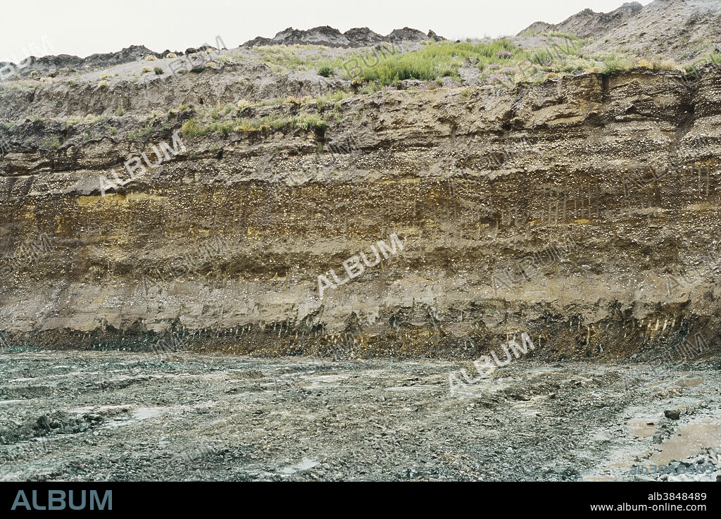 White Channel Gravels placer gold deposit in the Klondike Goldfield near Dawson City, Yukon, Canada.