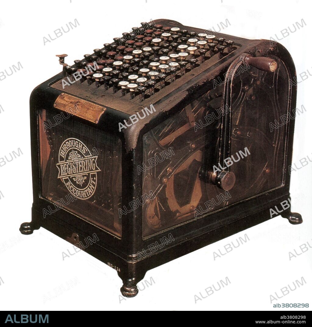 The first adding machine manufactured by the Burroughs Corporation, 1886. An adding machine was a class of mechanical calculator, usually specialized for bookkeeping calculations. In the United States, the earliest adding machines were usually built to read in dollars and cents. The Burroughs Corporation was a major American manufacturer of business equipment. The company was founded in 1886 as the American Arithmometer Company, and after the 1986 merger with Sperry UNIVAC was renamed Unisys. The company's history paralleled many of the major developments in computing. At its start it produced mechanical adding machines, and later moved into programmable ledgers and then computers. It was one of the largest producers of mainframe computers in the world, also producing related equipment including typewriters and printers.