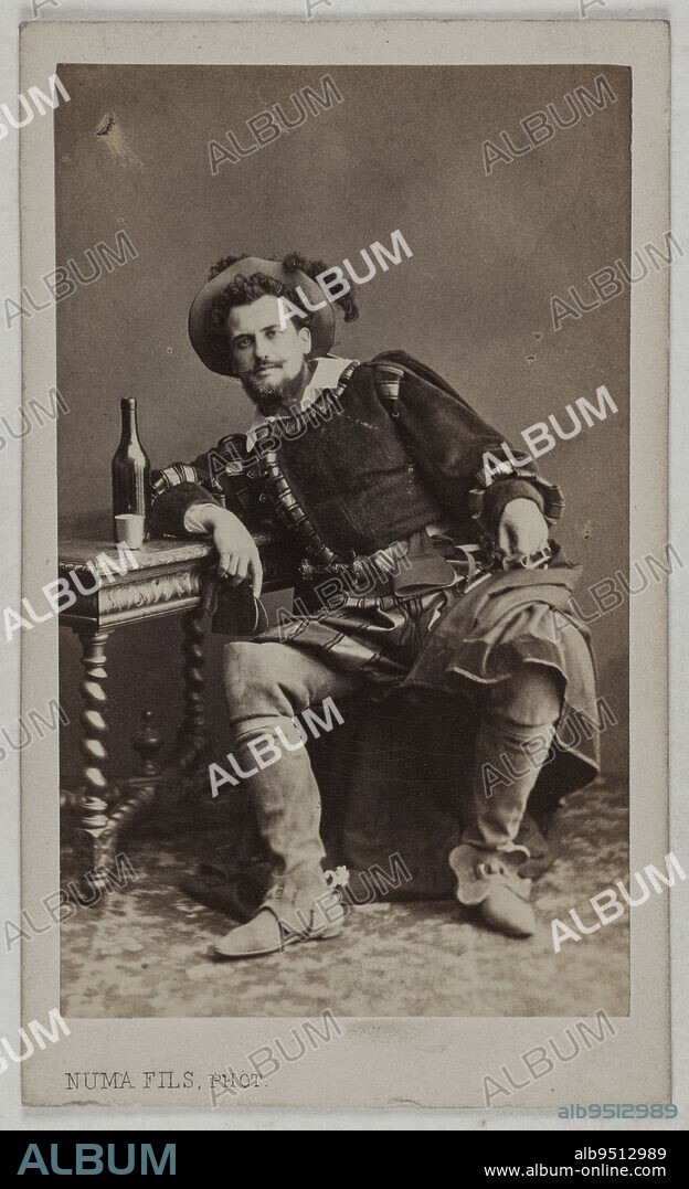 Portrait of Donato Charles Jacques Georges, (1835-1901), actor, Numa Fils, Photographer, Between 1870 and 1890, 2nd half of the 19th century, Graphic Arts, Photography, Albumen print, Height: 8.8 cm, Width: 5.3 cm.