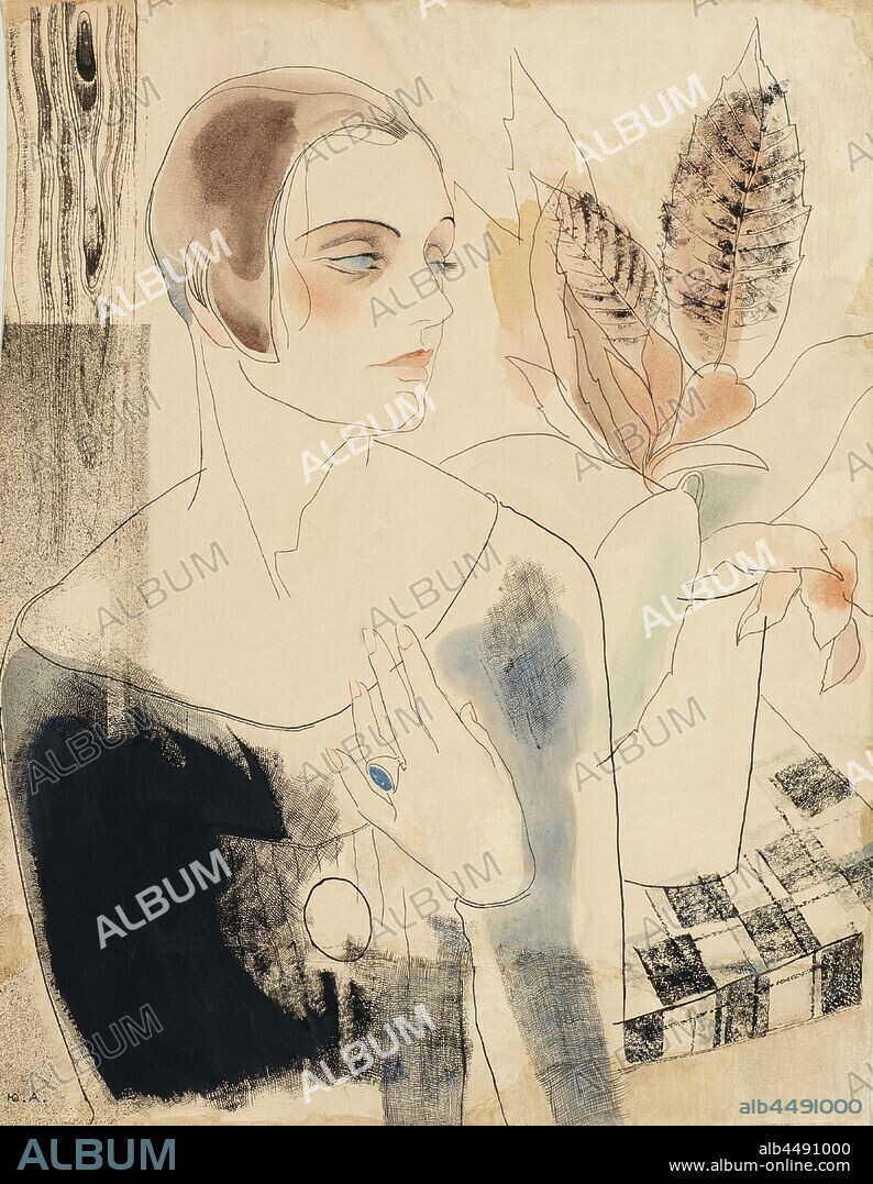 YURI PAVLOVICH ANNENKOV. Portrait of Elena Komissarzhevskaia-Balieff (1895-1981).