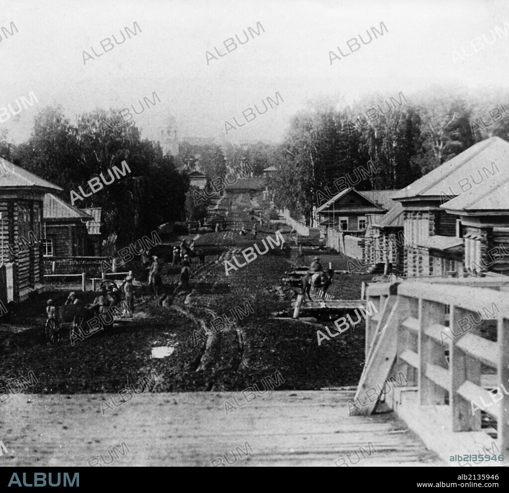 A view of the village of kudymkar in northern russia in the late 1800s or early 1900s. 01/02/2013