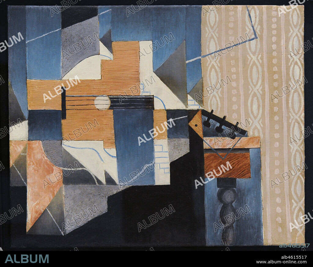 JUAN GRIS (1887-1927). SPANISH PAINTER.. Juan Gris (José Victoriano González Pérez) (1887-1927). Pintor español. La guitare sur la table (La guitarra sobre la mesa), 1913. Oleo sobre lienzo, 60 x 74 cm. Museo Nacional Centro de Arte Reina Sofía. Madrid. España. (En depósito, Colección Telefónica).