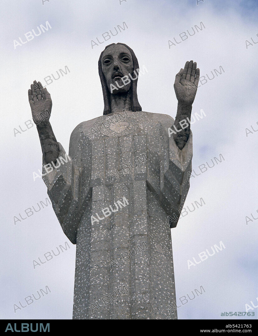 VICTORIO MACHO. MACHO , VICTORIO. ESCULTOR ESPAÑOL . PALENCIA 1887 - 1966. " CRISTO DEL OTERO " .DETALLE. MONUMENTO EN PALENCIA.
