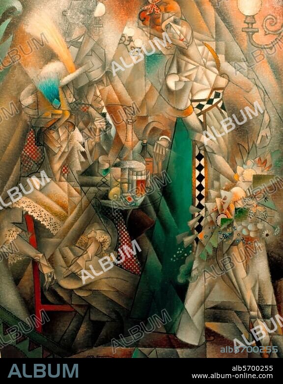 JEAN METZINGER. Metzinger, Jean. 1883-1956. "Tänzer im Cafe", 1912. Öl auf Leinwand, 146,1 × 114,3 cm. Buffalo, Albright-Knox Art Gallery.