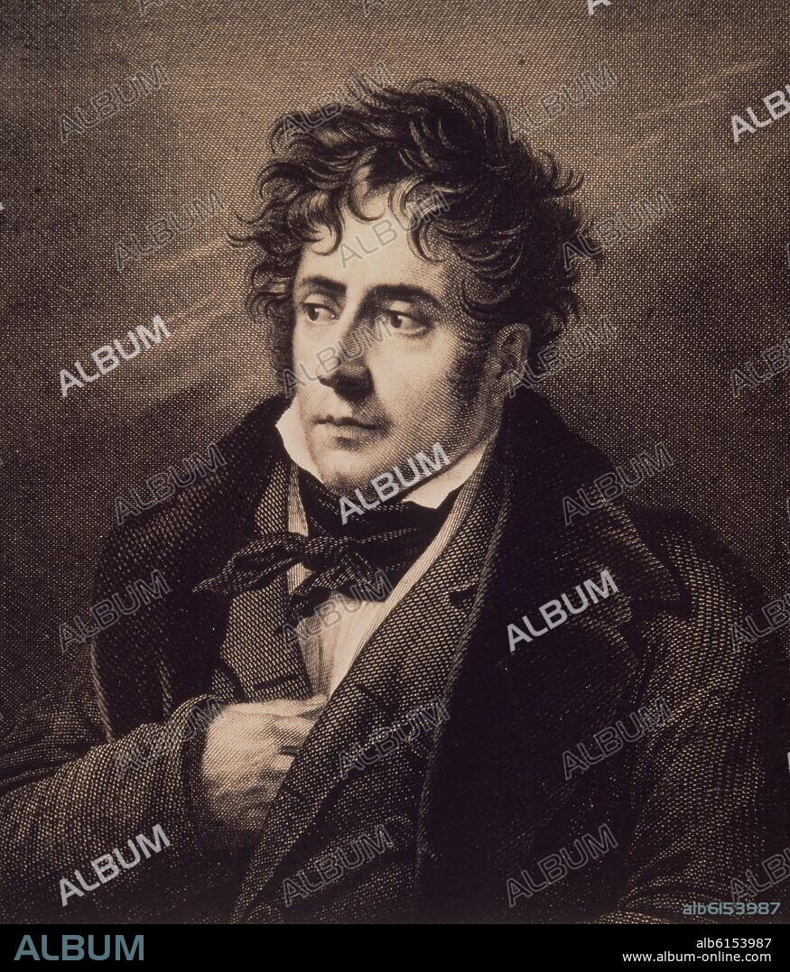 ANNE-LOUIS GIRODET-TRIOSON. FRANCISCO RENATO VIZCONDE DE CHATEAUBRIAND(1768/1848)ESCRITOR Y POLITICO FRANCES.