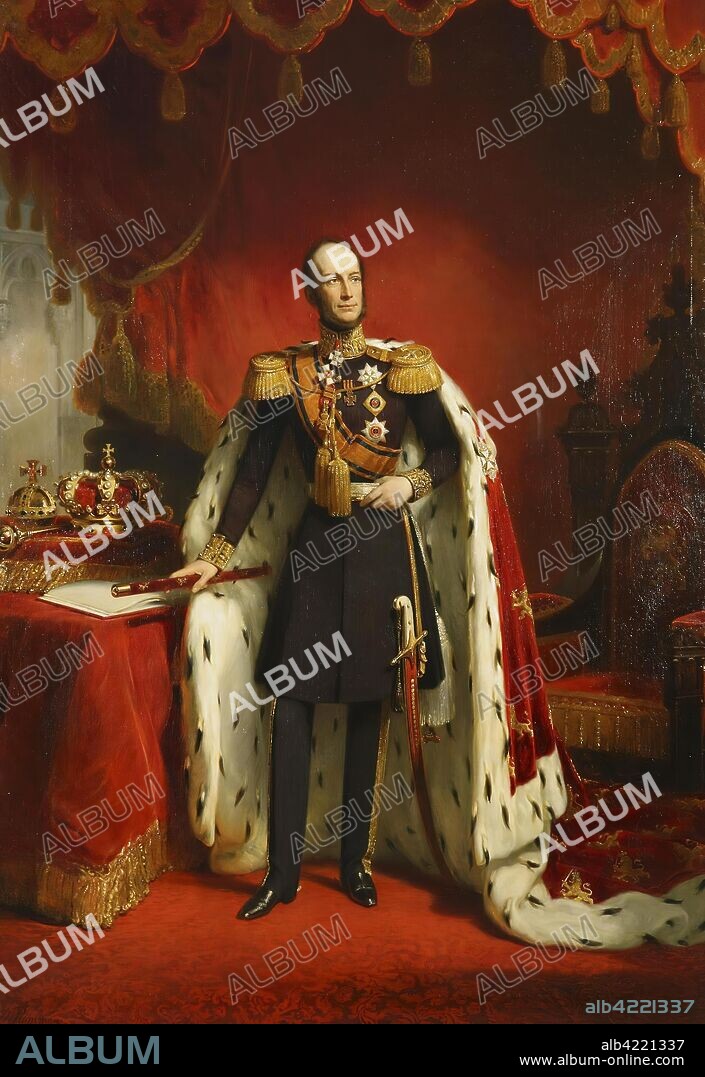 NICOLAAS PIENEMAN. 'Portrait of William II of Orange, King of the Netherlands'. Holland, 1849. Dimensions: 286x200 cm.