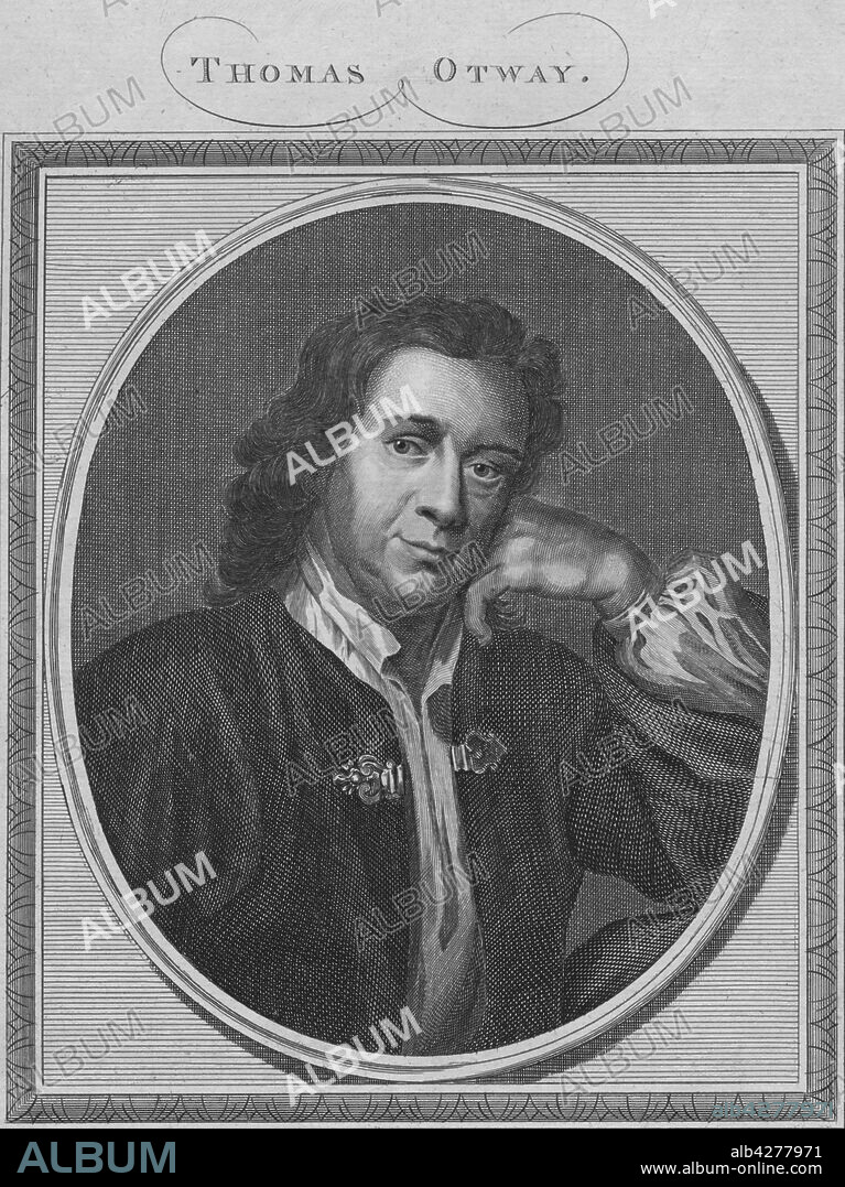 'Thomas Otway', 1785. Thomas Otway (1652-1685), English dramatist of the Restoration period. From "The History of England" by Paul de Rapin-Thoyras. [Harrison, London, England].