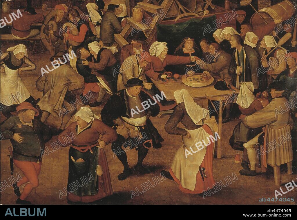 After Pieter Breughel the Younger, The Wedding Dance, Bondage, Painting, Oil on panel, Height, 72 cm (28.3 inches), Width, 104 cm (40.9 inches), Changed from 'attributed to, 'to orig Copy after lost orig, by P Bruegel dä.